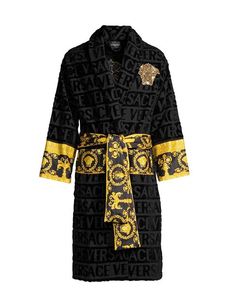 versace black and gold robe|versace bathrobe price.